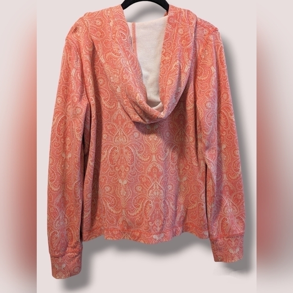 Liz Claiborne Peachy Pink Paisley Hoodie Girly - Picture 2 of 10